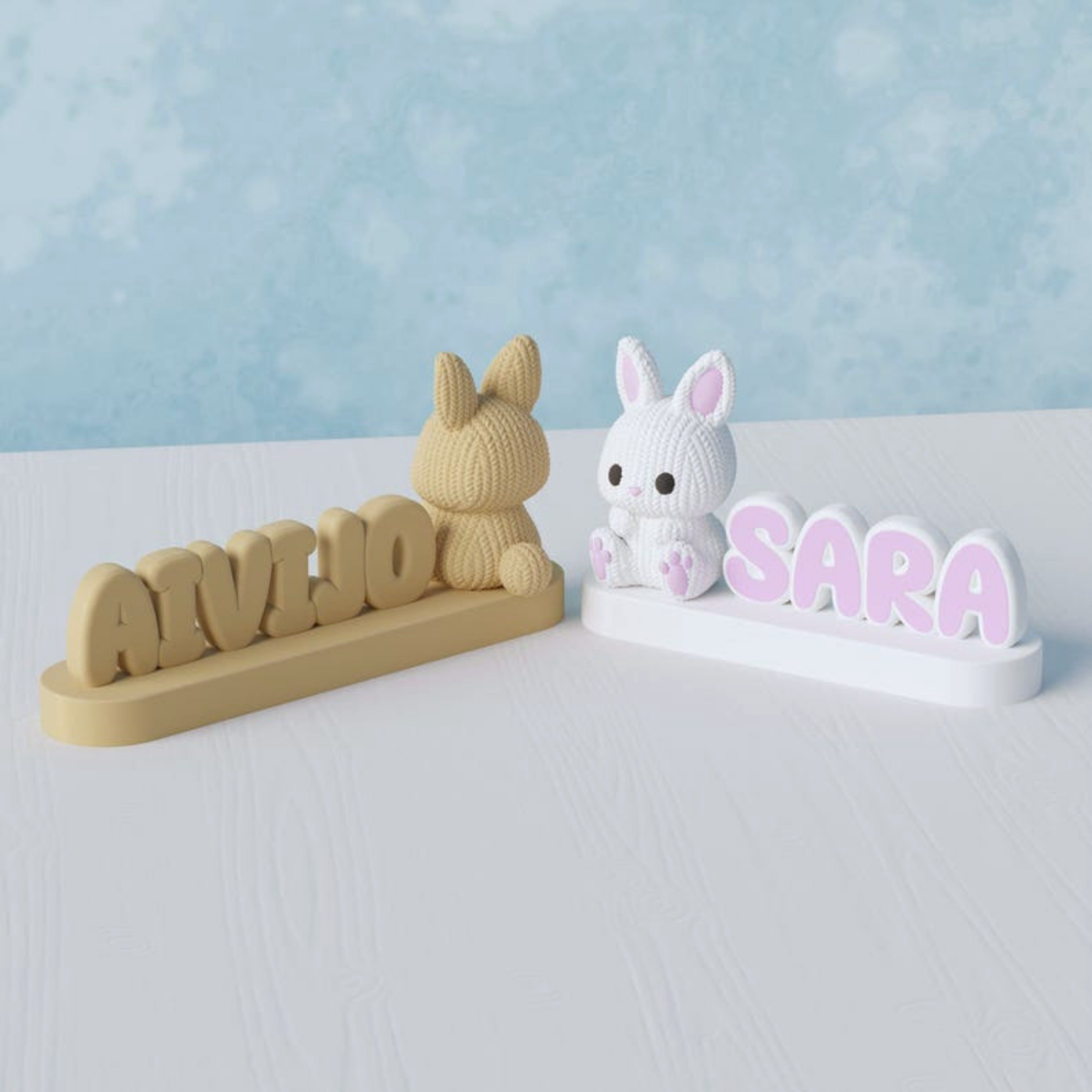 Crochet Bunny Nameplate