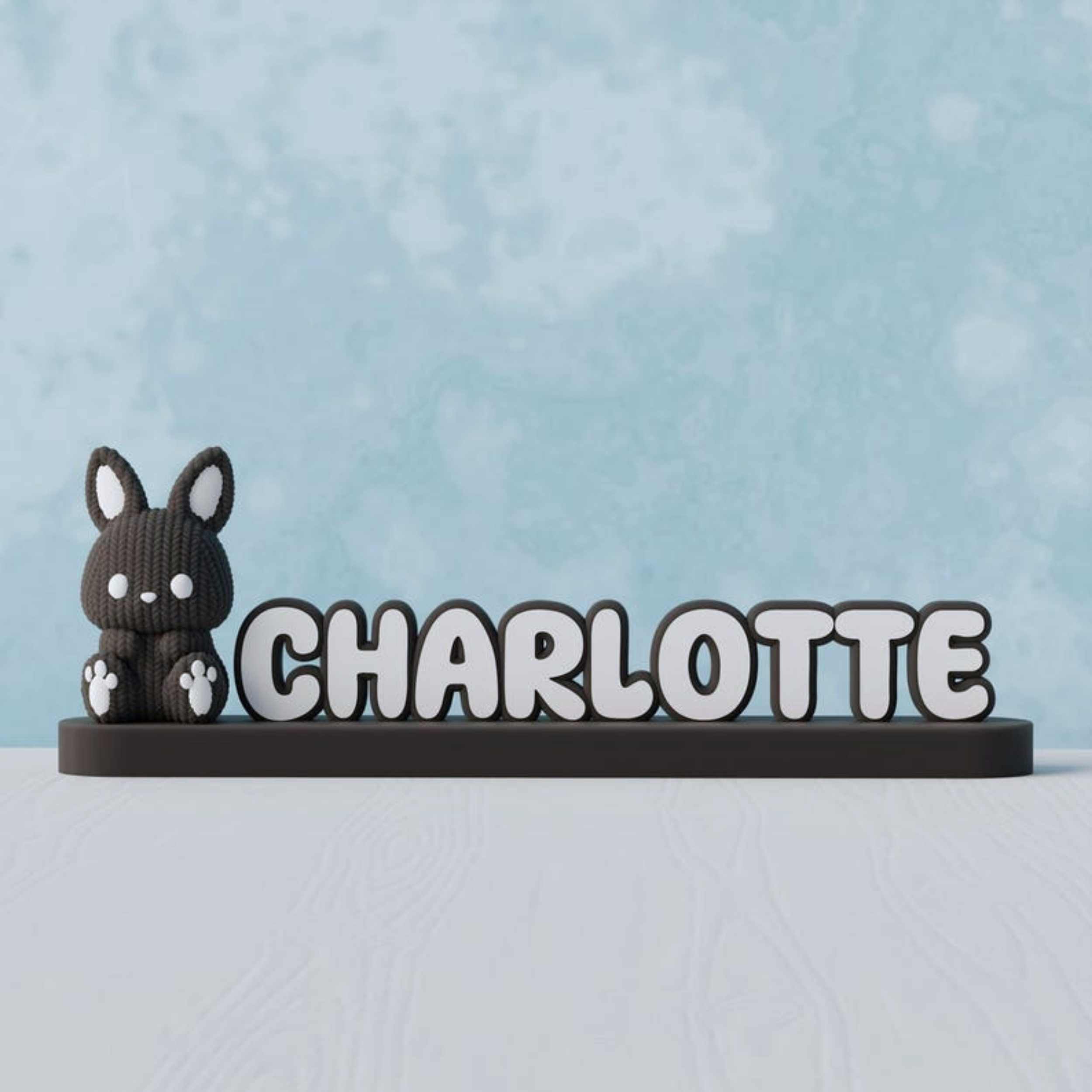 Crochet Bunny Nameplate